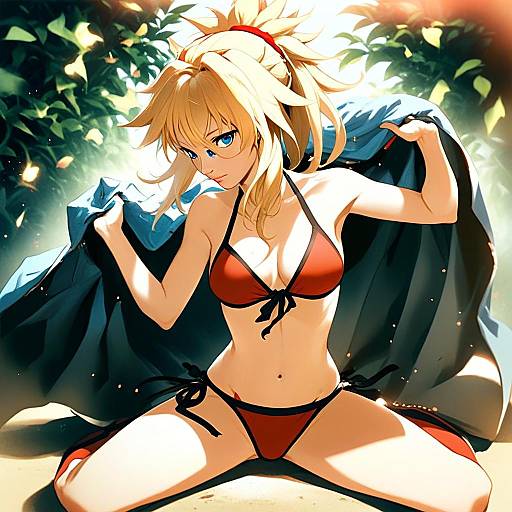 Mordred Swimsuit Anime Illustration Fate Series Character