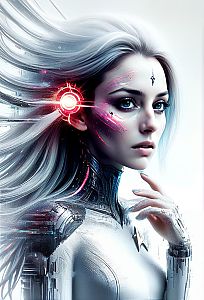 Futuristic Woman with Cybernetic Enhancements
