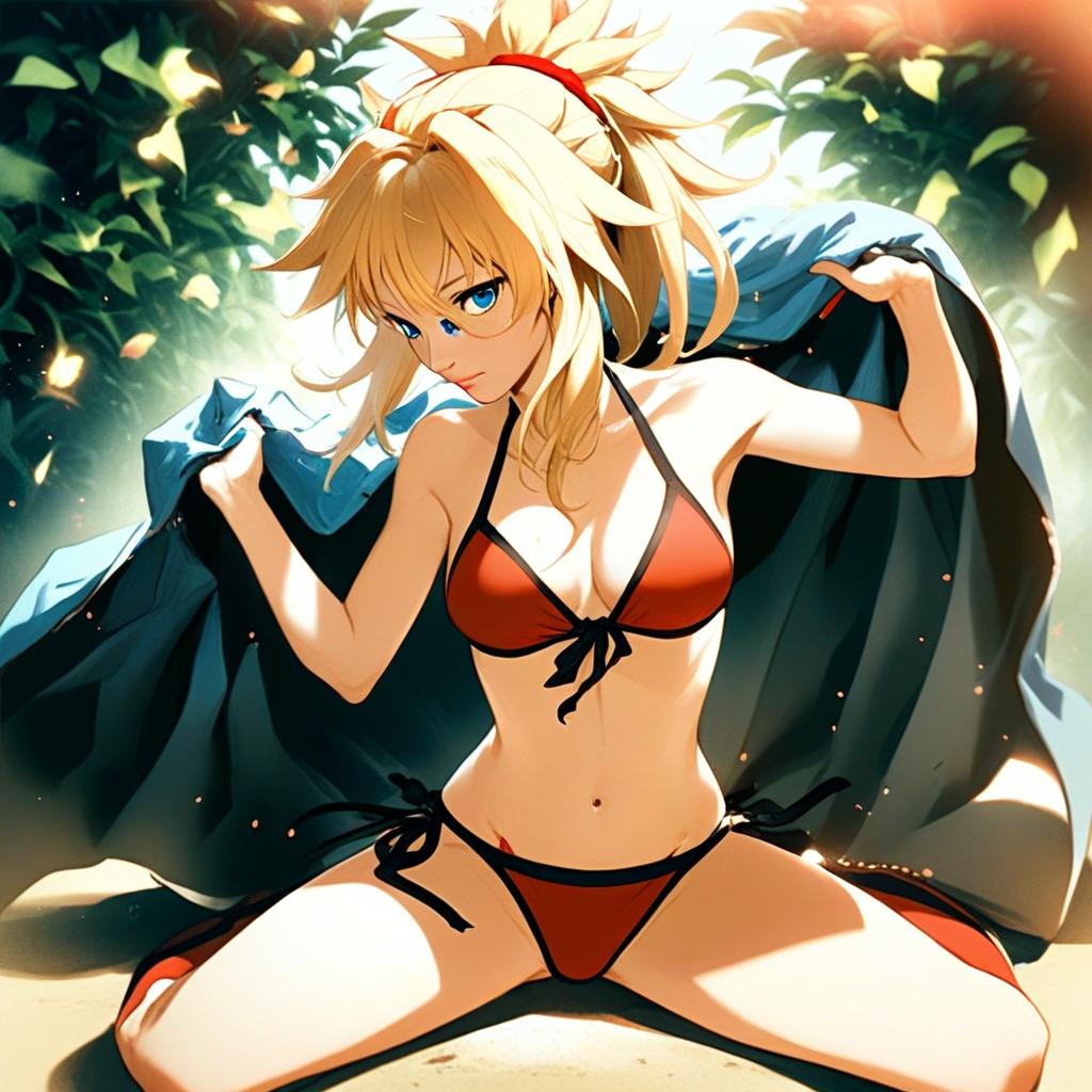 Mordred Swimsuit Anime Illustration Fate Series Character
