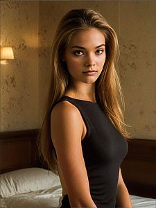 Calm Woman in Softly Lit Bedroom