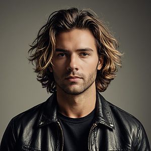 Stylish Portrait of a Young Man in Leather Jacket