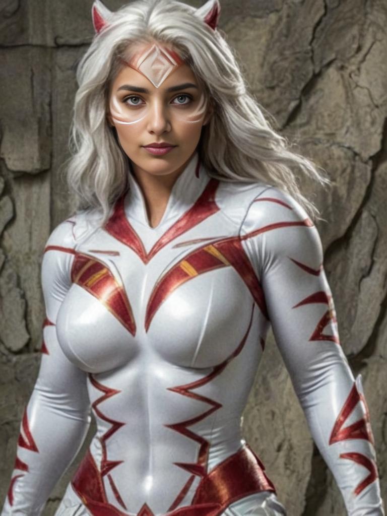 Woman in White Tiger Cosplay Costume