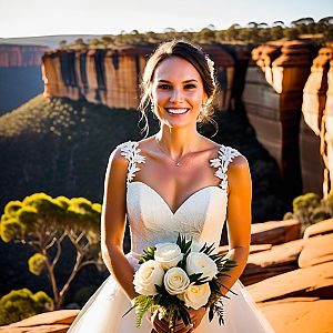 Radiant Bride in Scenic Outdoor Setting
