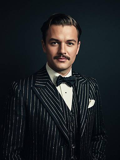 Man in Gatsby Party Costume Photorealistic Studio Portrait