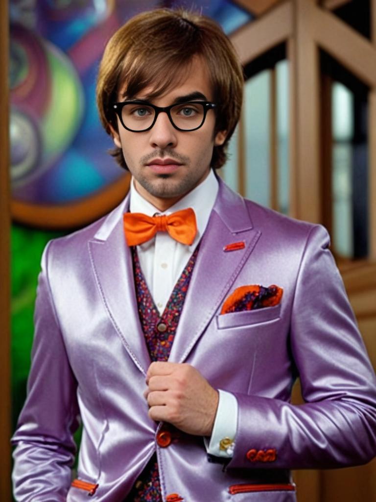 Man in Austin Powers-Inspired Lavender Suit