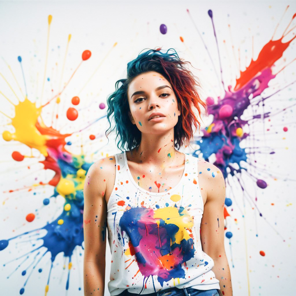 Vibrant Artistic Portrait of Colorful Woman