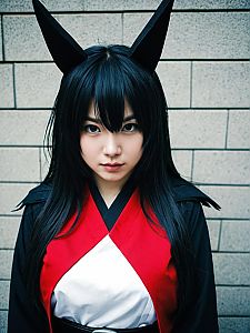 Realistic Woman Akame Cosplay Costume Portrait
