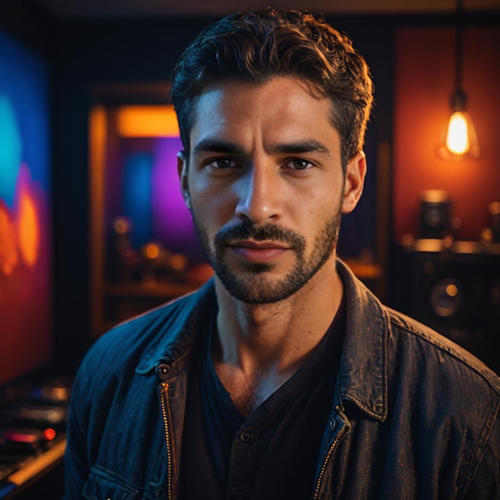 Confident Man Portrait in Stylish Indoor Setting