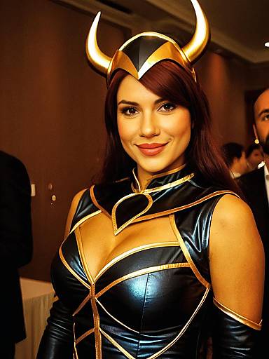 Woman in Lava Girl Cosplay Costume at Themed Event