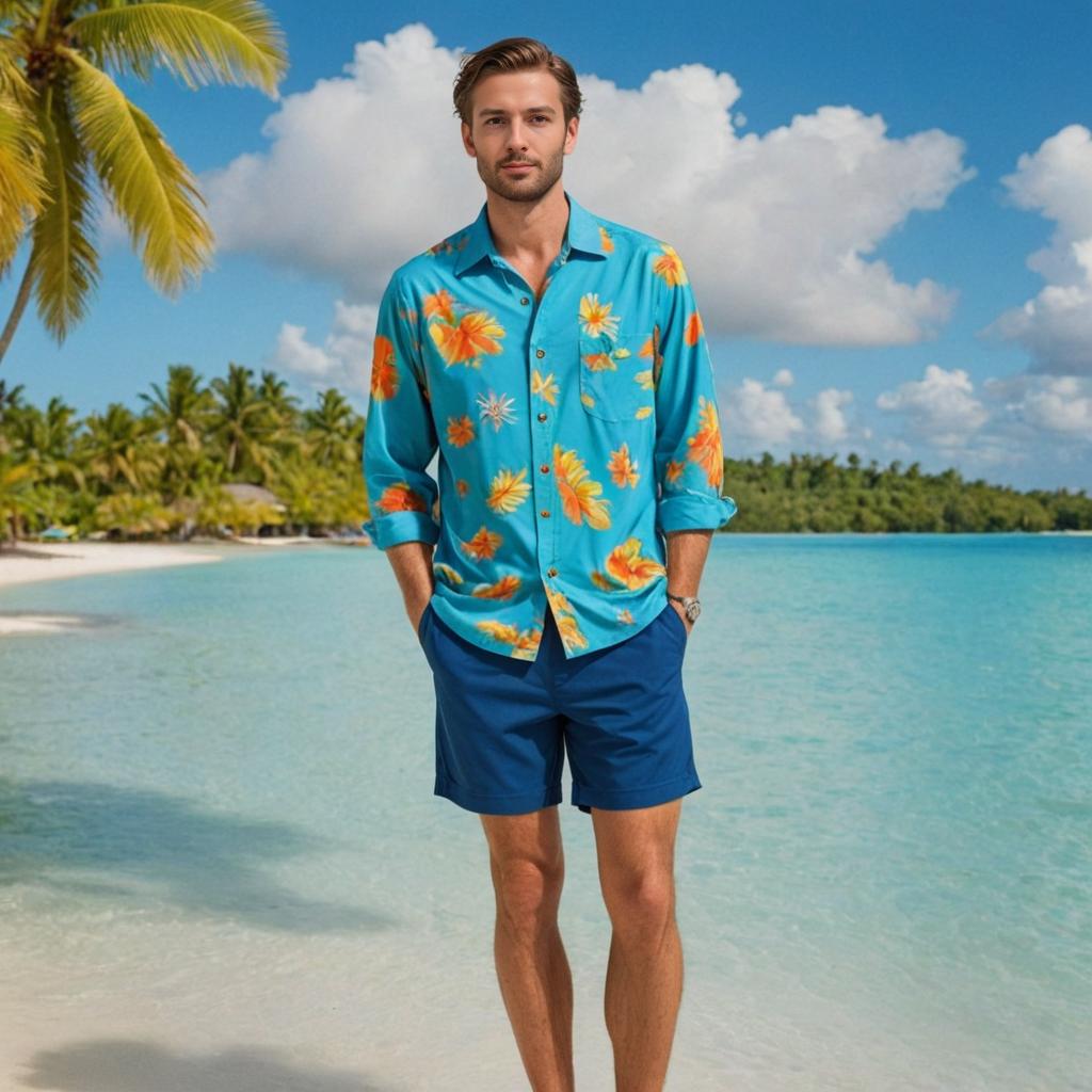 Man Enjoys Tropical Beauty in Bora Bora