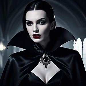 Elegant Gothic Woman in Cape