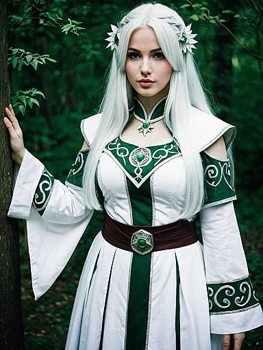 Anceril Sacred Fantasy Woman Cosplay in Forest