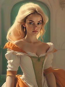Young Woman in Historical Gown