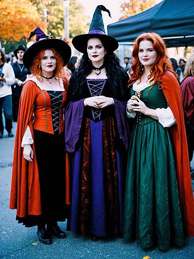 Hocus Pocus Cosplay Group Photo at Halloween Festival