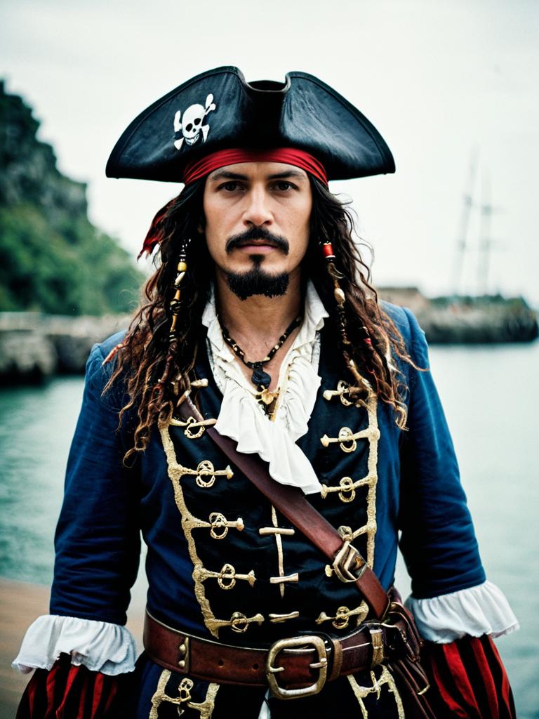 Pirate Cosplay Portrait with Tricorn Hat