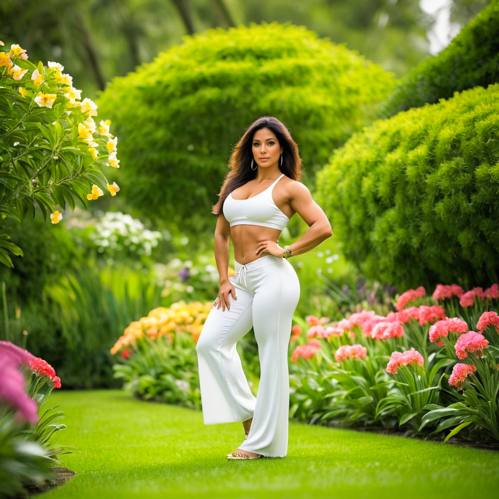 Fit Woman in Vibrant Garden