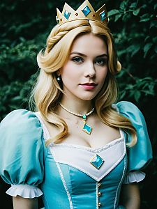 Photorealistic Fantasy Cosplay Woman in Princess Rosalina Costume