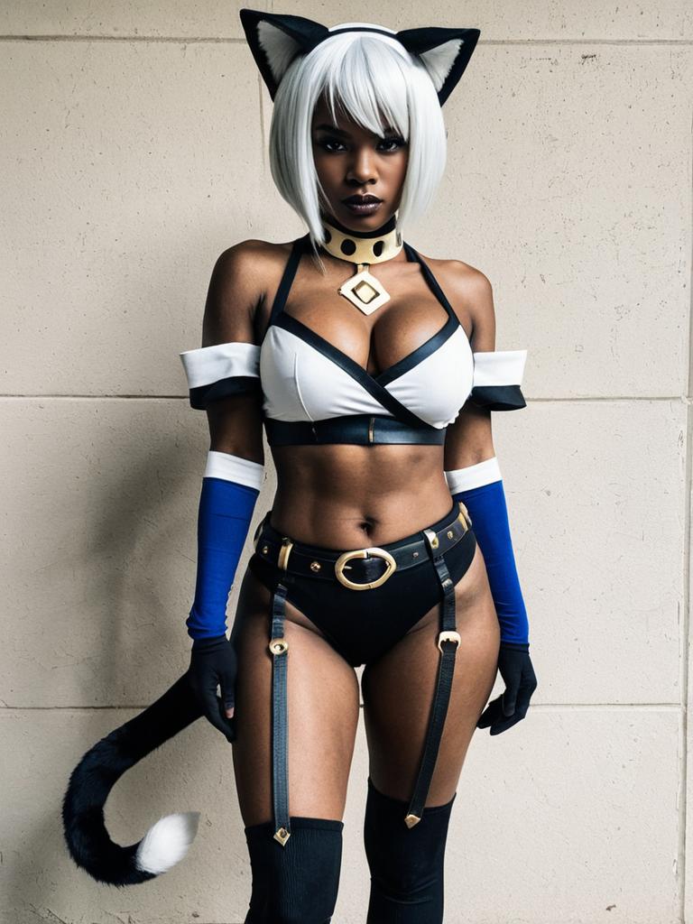 Ms. Fortune Skullgirls Cosplay Woman Cat-Themed Costume