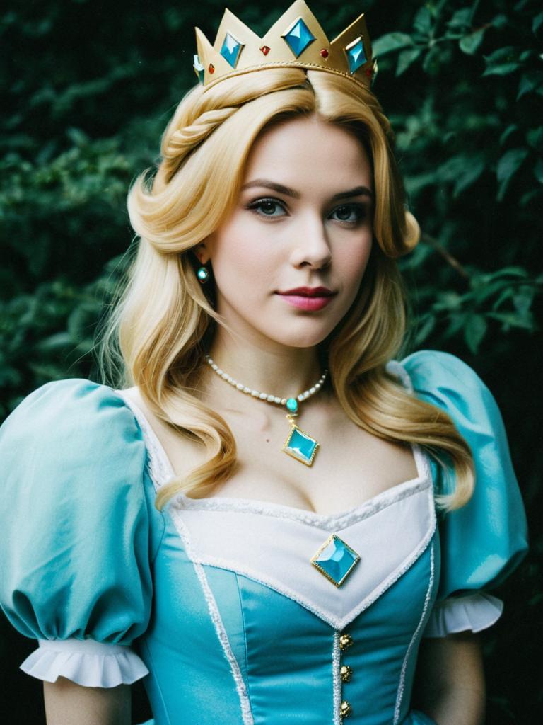 Photorealistic Fantasy Cosplay Woman in Princess Rosalina Costume