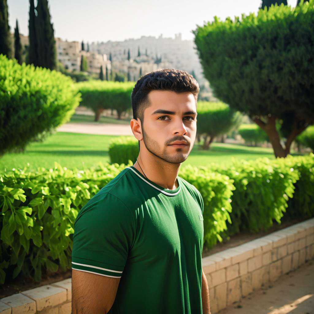 Confident Young Man in Green Park