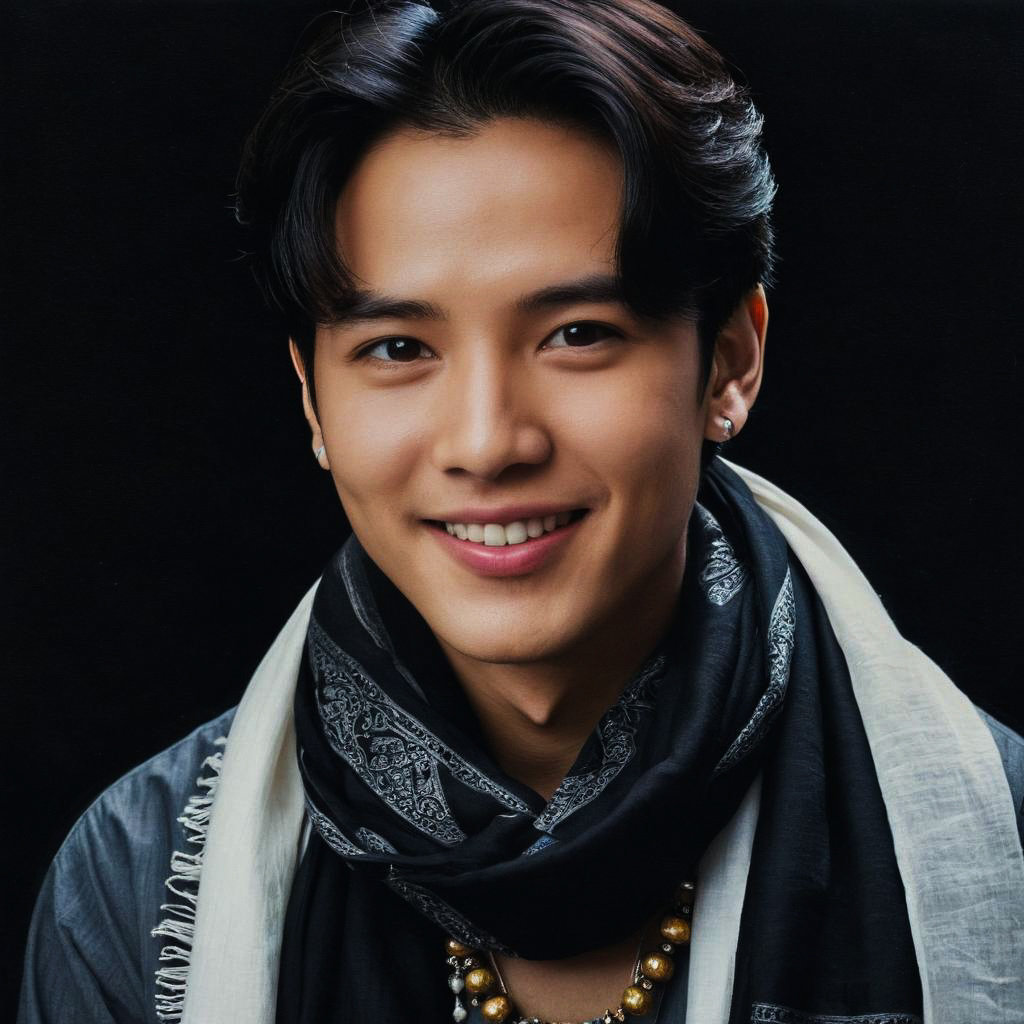 Smiling Young Man with Scarf