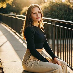 Young Woman in Golden Hour Light