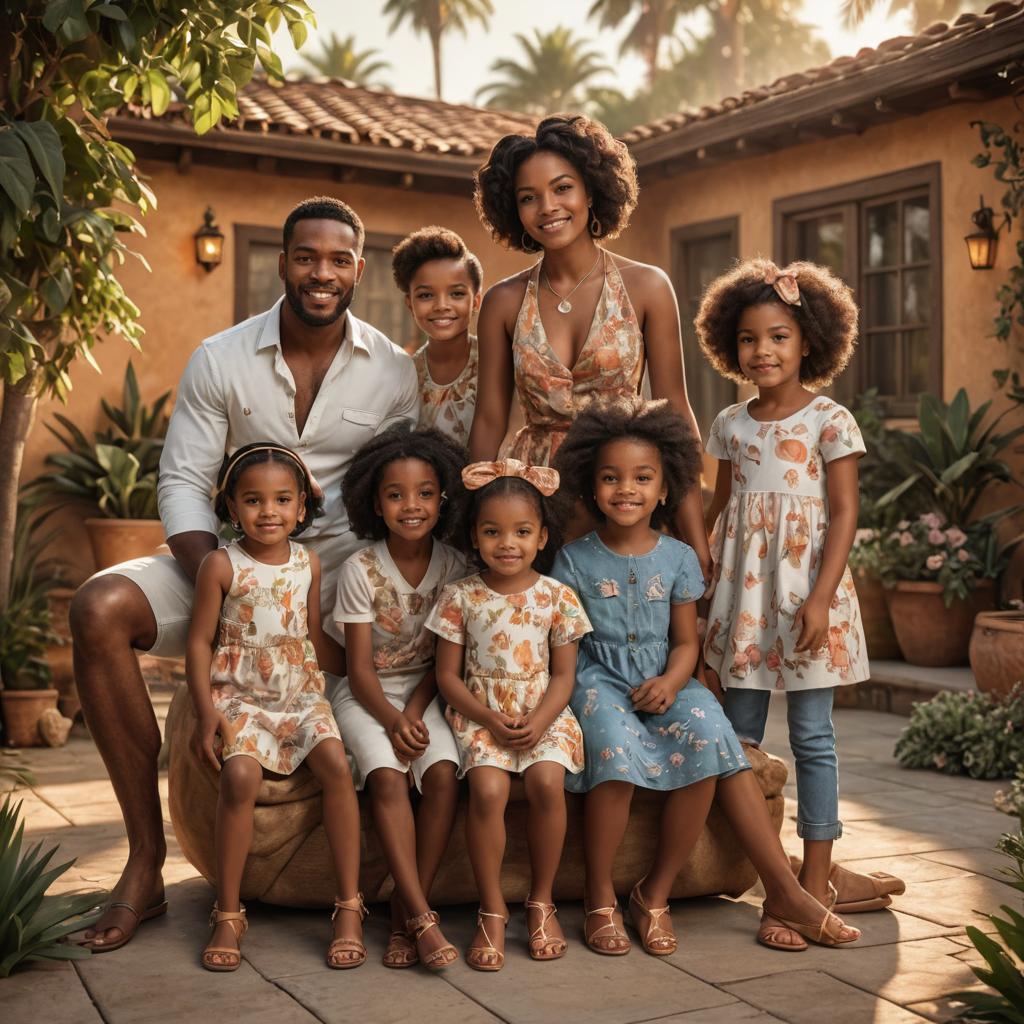 African-American Family Photoshoot in Rustic Home