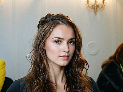 Elegant Portrait of a Young Woman with Wavy Hair