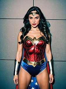 Confident Woman in Superhero Costume