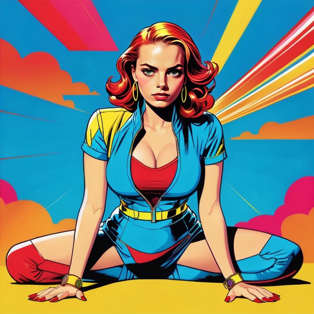 Confident Woman in Pop Art Style
