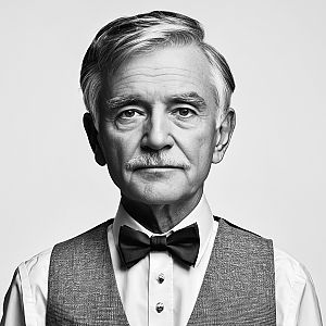 Black and White Portrait of an Older Man