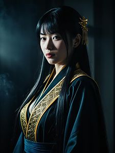 Realistic Utahime Iori Cosplay Woman in Elegant Traditional Costume