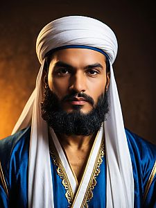 Realistic Muhammad Avdol Cosplay Costume Portrait of Man