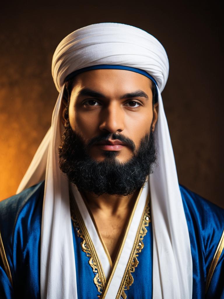 Realistic Muhammad Avdol Cosplay Costume Portrait of Man