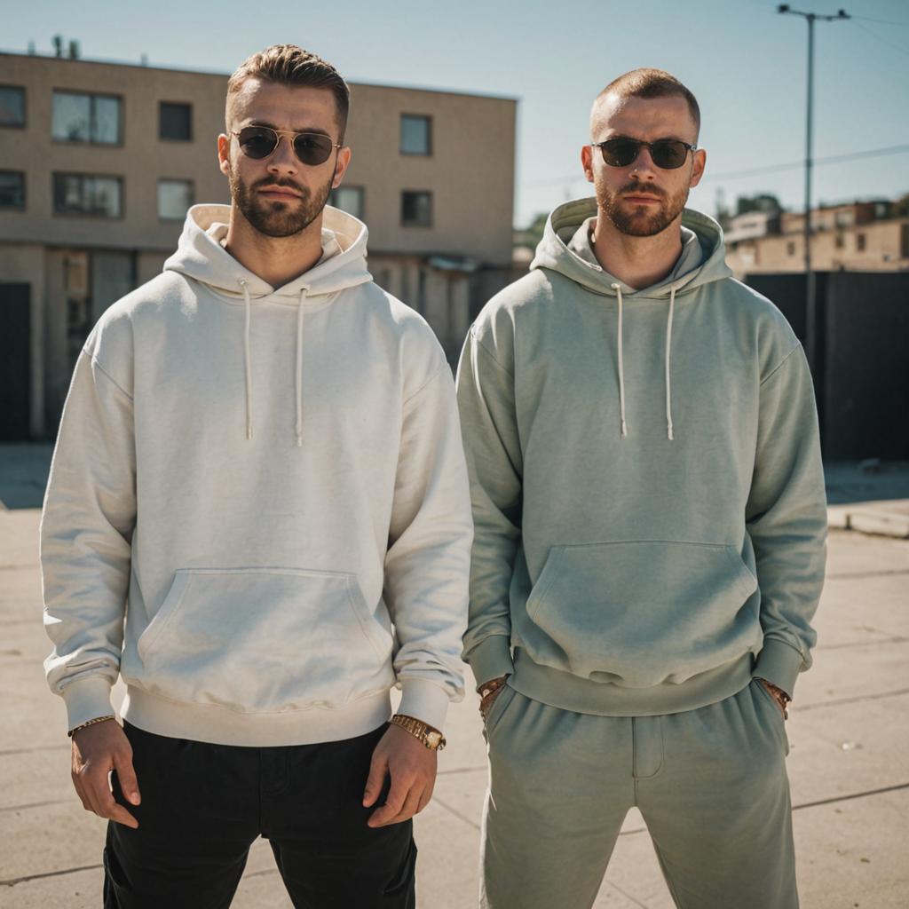 Stylish Men Posing Outdoors