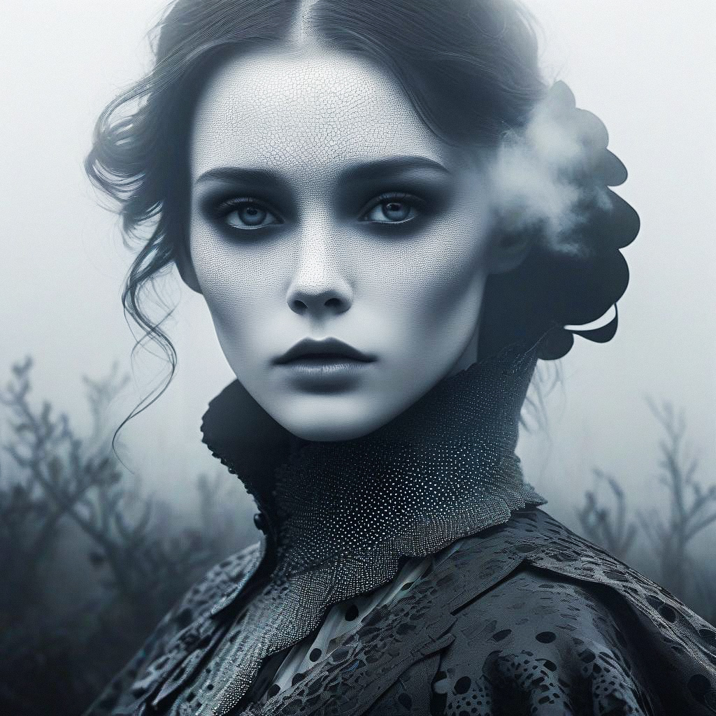 Gothic Portrait of Woman in Victorian Outfit Gothic Portrait of Woman in Victorian Outfit