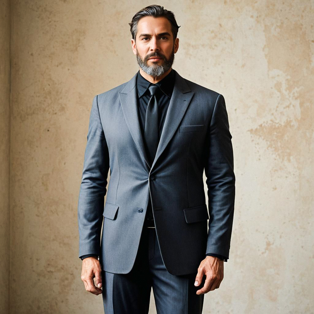 Sophisticated Man in Gray Suit