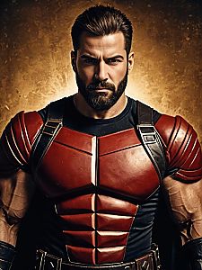 Man Cosplay Wearing Hard Armor Realistic Costume