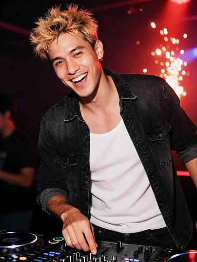 Gen Z DJ Spinning Tracks at Nightclub Party