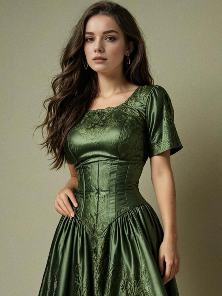 Elegant Woman in Green Dress