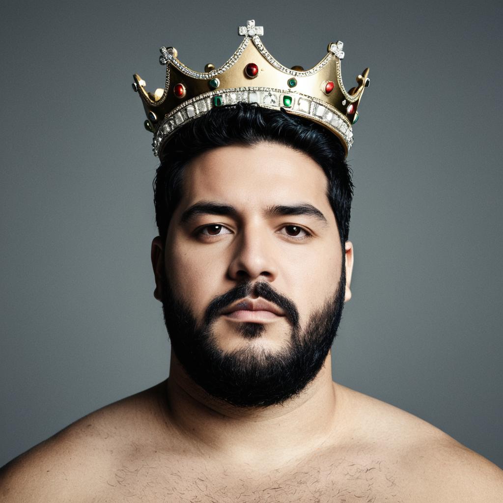 Confident Man in Ornate Gold Crown Confident Man in Ornate Gold Crown
