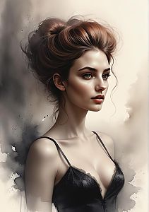 Elegant Portrait of a Young Woman with Updo