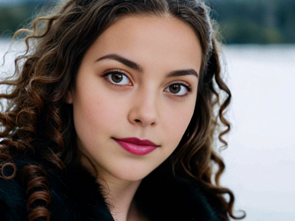 Captivating portrait of a woman with curly hair