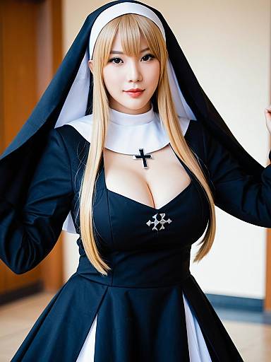 Aponia Honkai Impact Cosplay Woman in Stylish Nun Costume