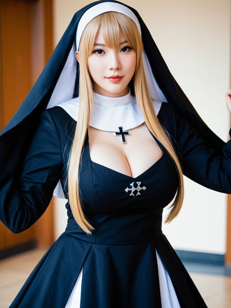Aponia Honkai Impact Cosplay Woman in Stylish Nun Costume