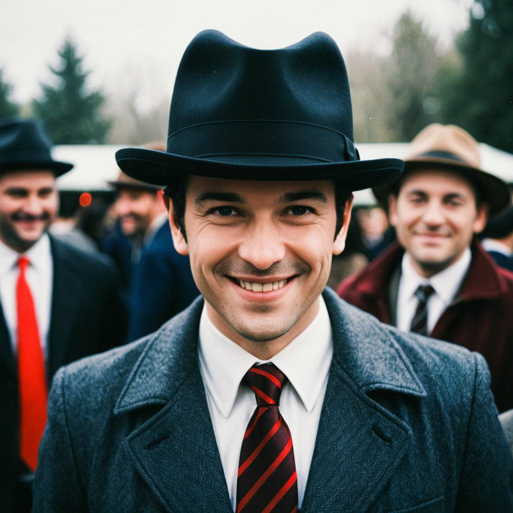 Man in Vintage Outfit at Costume Party