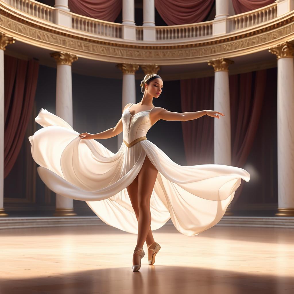 Graceful Ballerina in Grand Hall