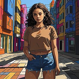 Confident Young Woman in Urban Setting