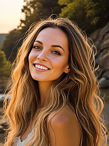 Smiling Young Woman in Natural Outdoor Setting