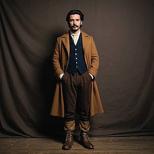 Confident Man in Vintage 20th-Century Outfit